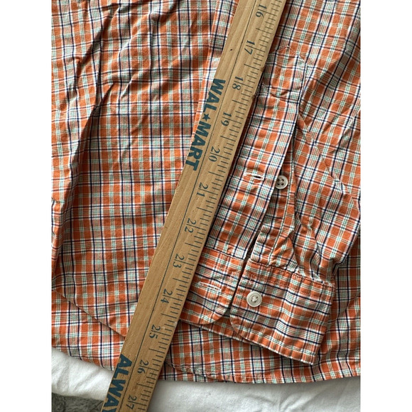 Ralph Lauren Classic Fit Button XL Plaid Orange/Blue/Green Navy Pony Long Sleeve - Picture 8 of 11